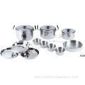 4 Person Stainless Steel Hiking Camp Pot Set